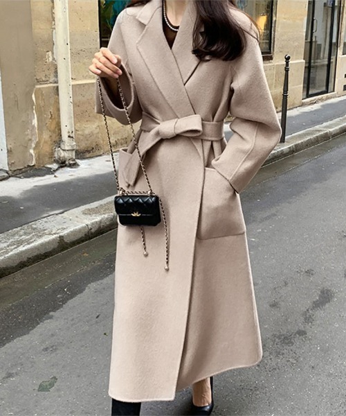 コート チェスターコート ウエストベルト付きチェスターコート