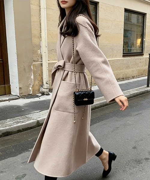 コート チェスターコート ウエストベルト付きチェスターコート