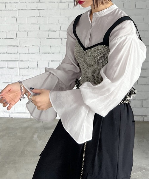 「PAGEBOY」 長袖ブラウス FREE オフホワイト レディース_画像4