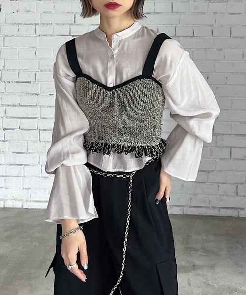 「PAGEBOY」 長袖ブラウス FREE オフホワイト レディース_画像8