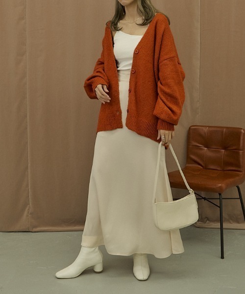 「VANNIE U」 ニットカーディガン FREE イエロー レディース_画像3