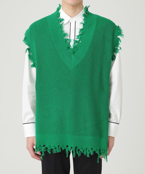 「Education from Youngmachines」 ノースリーブニット FREE ブラック メンズ_画像2