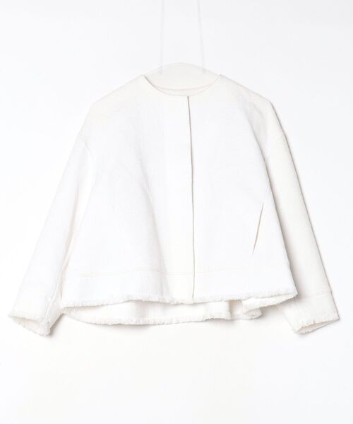 DRAWER（ドゥロワー） ツイードジャケット 38 ホワイト レディース