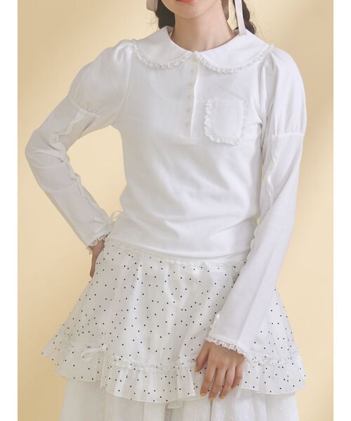 ウィメンズ フリル ポロシャツ　スカート merry jenny（メリージェニー） ポロシャツ ポロ frilly polo tops