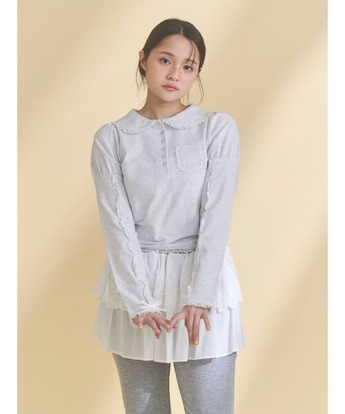 merry jenny（メリージェニー） ポロシャツ ポロ frilly polo tops