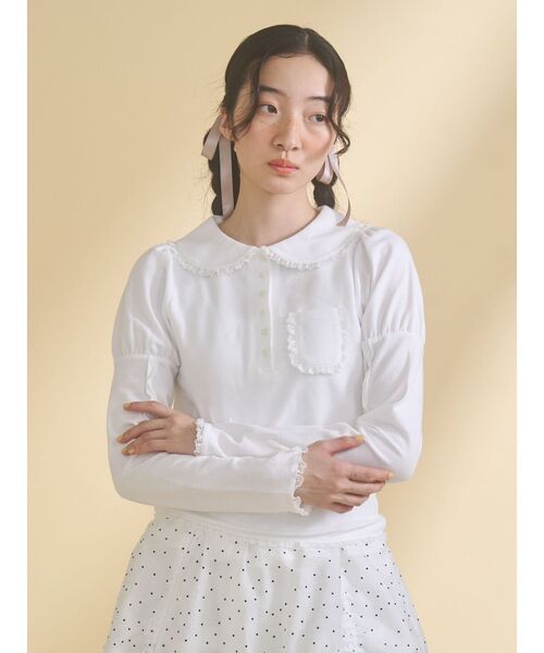 【タグ付き新品未使用】merry jenny frilly polo tops merry jenny（メリージェニー） ポロシャツ ポロ frilly polo tops