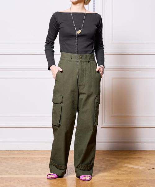 「IENA LA BOUCLE」 長袖カットソー FREE カーキ レディース_画像6