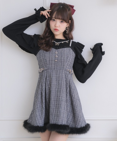 ROJITA（ロジータ） ジャンパースカート ファー付きキャミワンピース