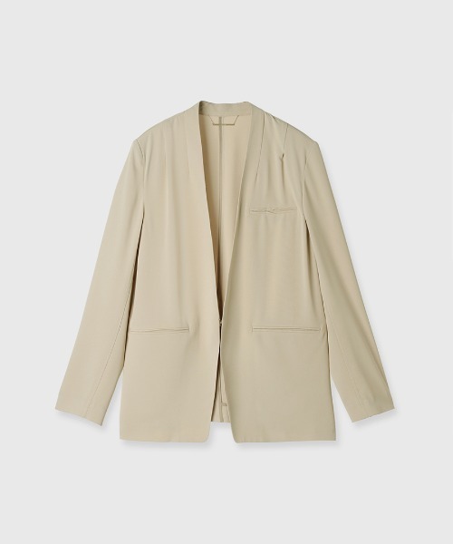 anuans（アニュアンス） ノーカラージャケット F ベージュ レディース