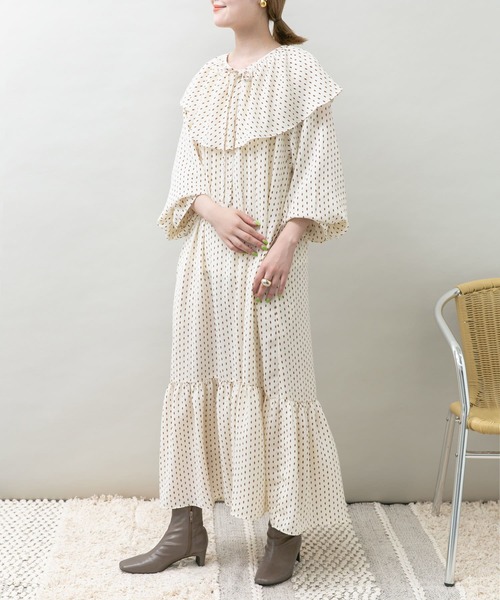 「UR Lab.」 長袖ワンピース FREE アイボリー レディース_画像2