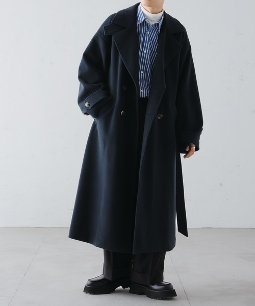 「epnok」 チェスターコート LARGE ネイビー メンズ_画像3