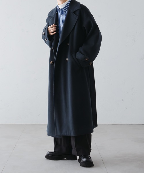 「epnok」 チェスターコート LARGE ネイビー メンズ_画像4
