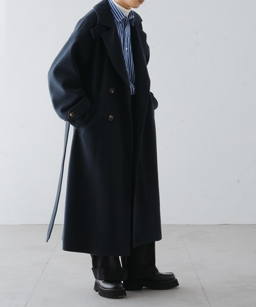 「epnok」 チェスターコート LARGE ネイビー メンズ_画像6