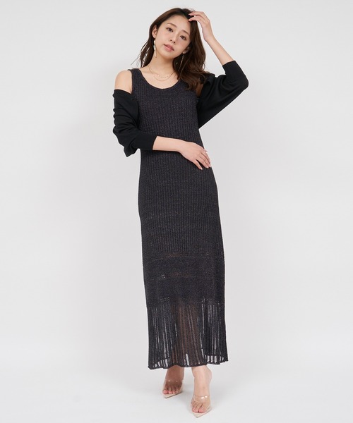 「ROYAL PARTY」 ニットボレロ FREE ブラック レディース_画像9