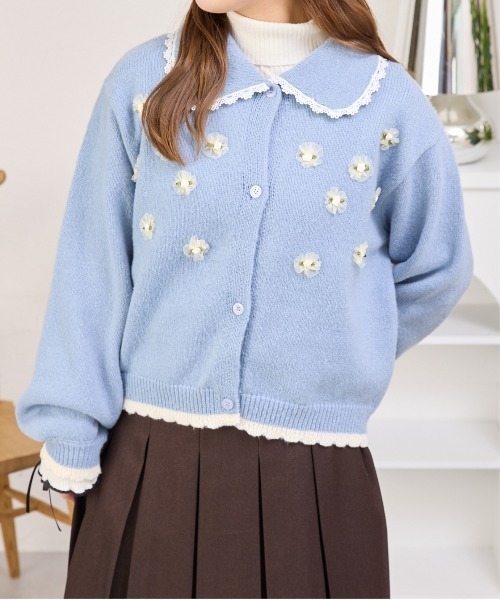 kutir（クティール） カーディガン フラワーモチーフカーディガン