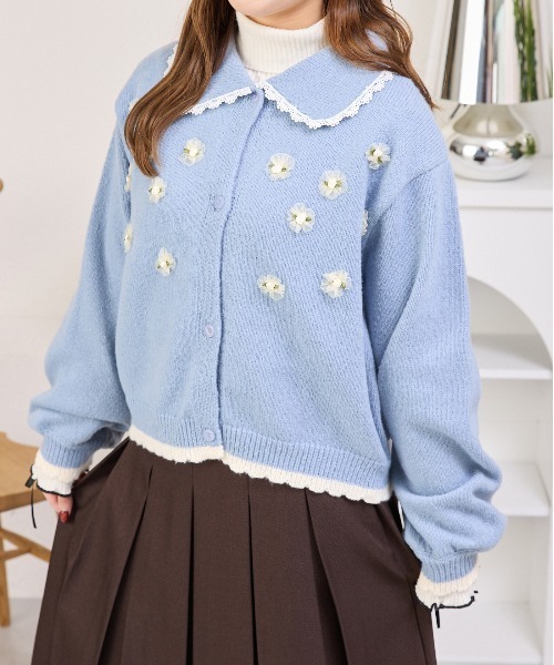 kutir（クティール） カーディガン フラワーモチーフカーディガン
