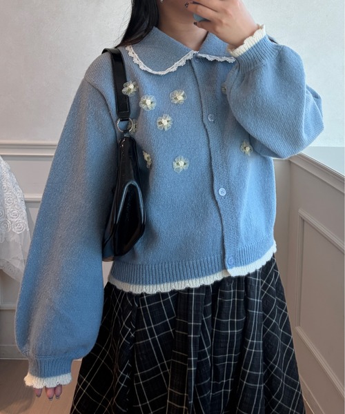 kutir（クティール） カーディガン フラワーモチーフカーディガン