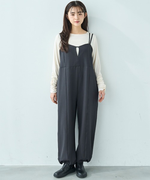 サロペット・オーバーオール・オールインワン KNIT DOCKING LOOSE ROMPERS サロペット・オーバーオール・オールインワン KNIT DOCKING LOOSE
