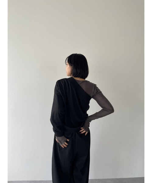 「HANNE」 スウェットカットソー FREE グレー レディース_画像4