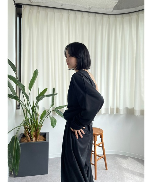 「HANNE」 スウェットカットソー FREE グレー レディース_画像9