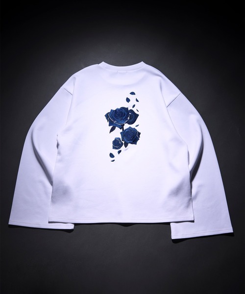 Ellno Loset（エルノロゼット） tシャツ バックフラワー刺繍ポンチロン