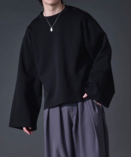 Ellno Loset（エルノロゼット） tシャツ バックフラワー刺繍ポンチロン