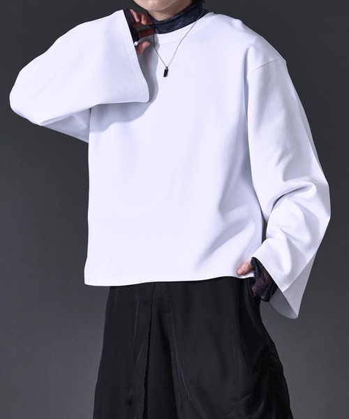 Ellno Loset（エルノロゼット） tシャツ バックフラワー刺繍ポンチロン