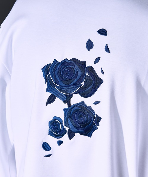 Ellno Loset（エルノロゼット） tシャツ バックフラワー刺繍ポンチロン