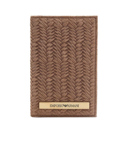 名刺入れ 「エンポリオ アルマーニ」ASV 縦型カードホルダー エンボススエード メンズ
