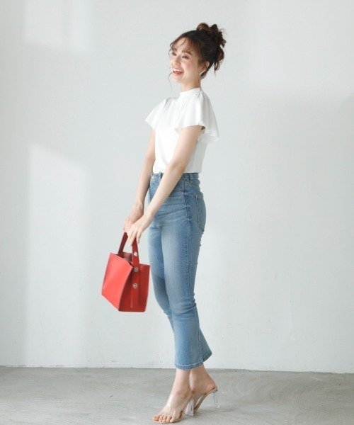 「M.deux」 半袖ニット MEDIUM ブルー レディース_画像3