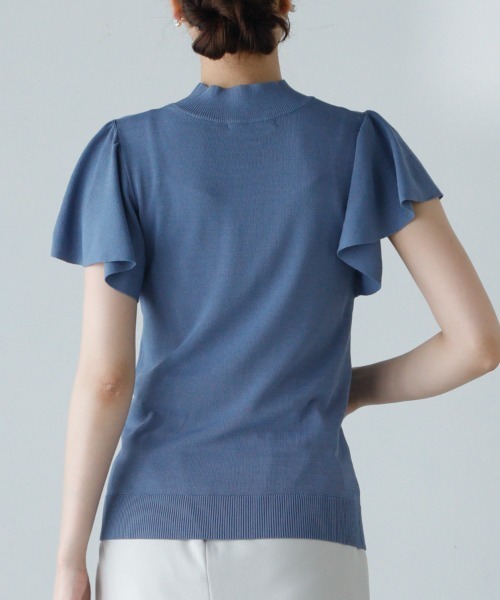 「M.deux」 半袖ニット MEDIUM ブルー レディース_画像6