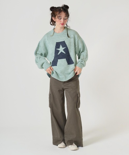 「TINA:JOJUN」 長袖ニット M ダークグレー レディース_画像7