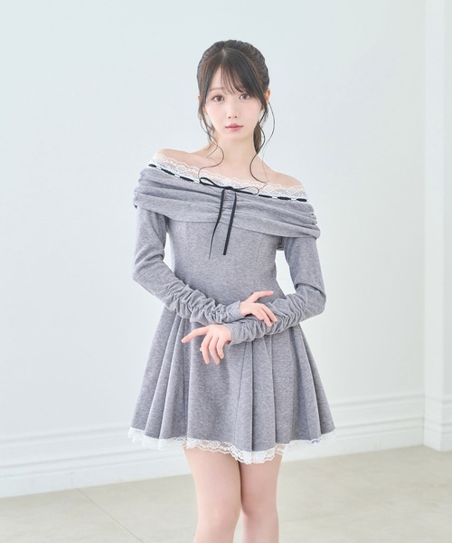 Rose Muse（ロゼミューズ） ワンピース Off shoulder lace mini o/p