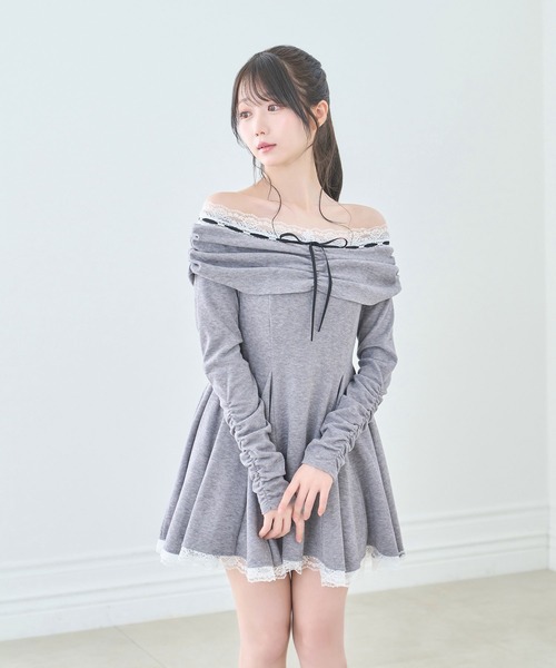 Rose Muse（ロゼミューズ） ワンピース Off shoulder lace mini o/p