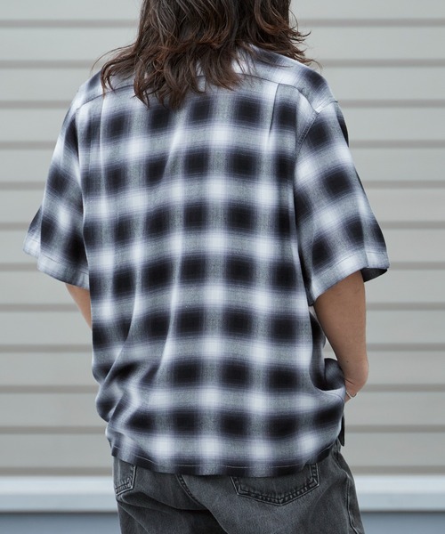 TOWN CRAFT ビンテージ コットン シャツ 黄 黒 灰 チェック 60s TOWNCRAFT（タウンクラフト） シャツ 60S LOOP COLLAR SHIRT オンブレ