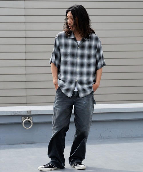 TOWNCRAFTオンブレチェックシャツ L/S グリーン 60s復刻 TOWNCRAFT（タウンクラフト） シャツ 60S LOOP COLLAR SHIRT オンブレ