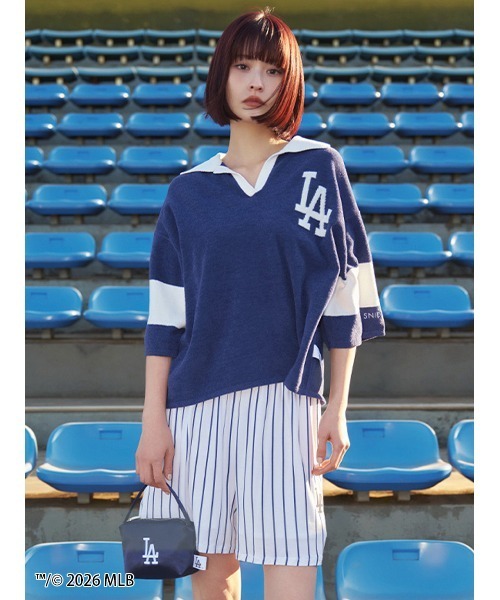【はむ】snidel MLBコラボ ルームウェア セットアップ SNIDEL HOME パジャマ ルームウェア 「MLB」Tシャツセットアップ
