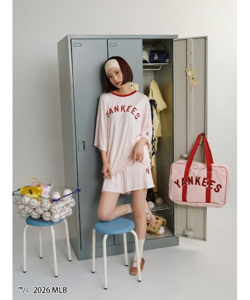 SNIDEL HOME パジャマ ルームウェア 「MLB」Tシャツセットアップ