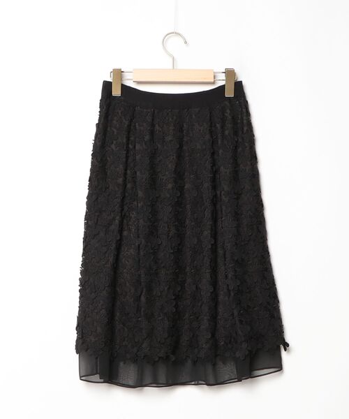 「TO BE CHIC」 フレアスカート 40 ブラック レディースの画像