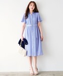 シャツワンピース スムージーポリエステル ワンピースの詳細画像5