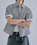 シャツ 半袖 Cropped Seersuck...の詳細画像2