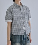 シャツ 半袖 Cropped Seersuck...の詳細画像4