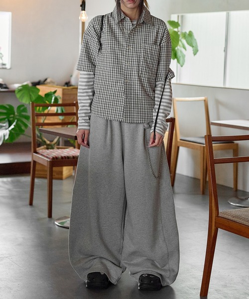 シャツ Cropped Seersucker check Shirt / クロップドシアサッカー