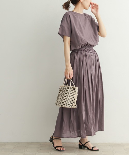 「URBAN RESEARCH DOORS」 半袖ワンピース MEDIUM ブルー レディース_画像2