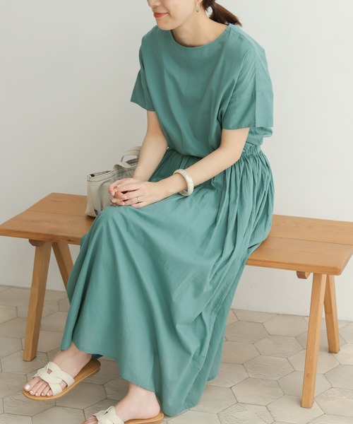 「URBAN RESEARCH DOORS」 半袖ワンピース MEDIUM ブルー レディース_画像4