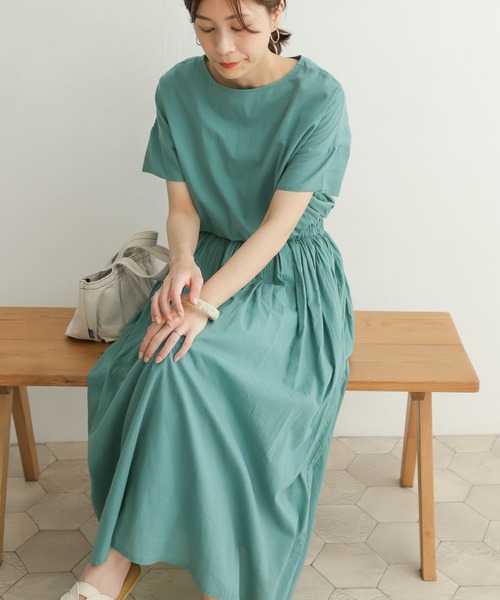 「URBAN RESEARCH DOORS」 半袖ワンピース MEDIUM ブルー レディース_画像6
