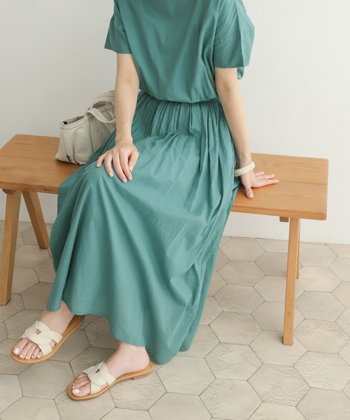 「URBAN RESEARCH DOORS」 半袖ワンピース MEDIUM ブルー レディース_画像8