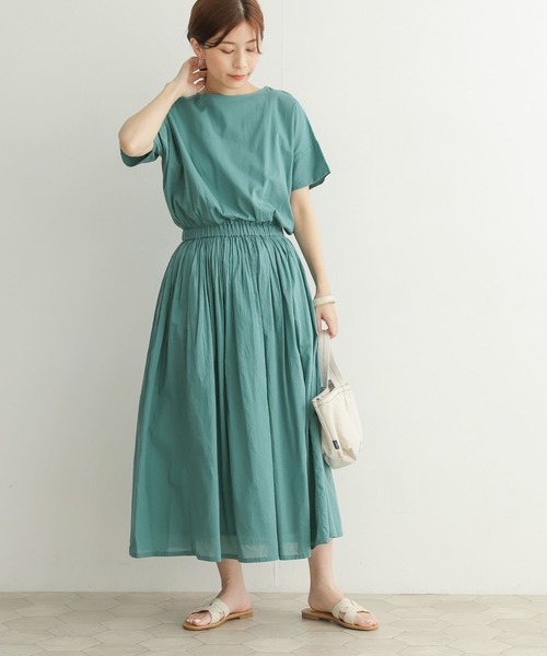 「URBAN RESEARCH DOORS」 半袖ワンピース MEDIUM ブルー レディース_画像9