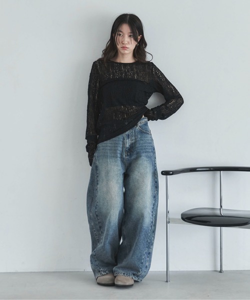 「feepur」 デニムパンツ MEDIUM アイボリー レディース_画像9