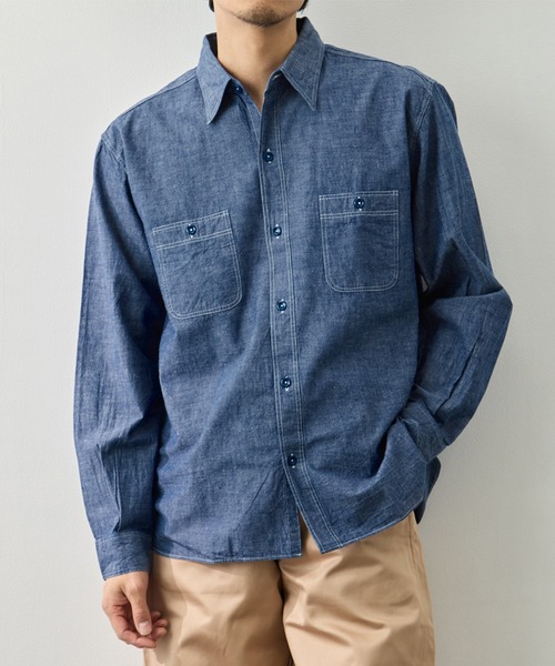 BUZZ RICKSON'S シャツ 「BUZZ RICKSON'S/バズリクソンズ」BLUE